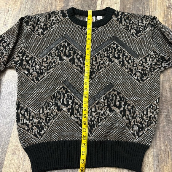 Vintage Abstract Pullover Sweater Size L Black - Picture 5 of 6